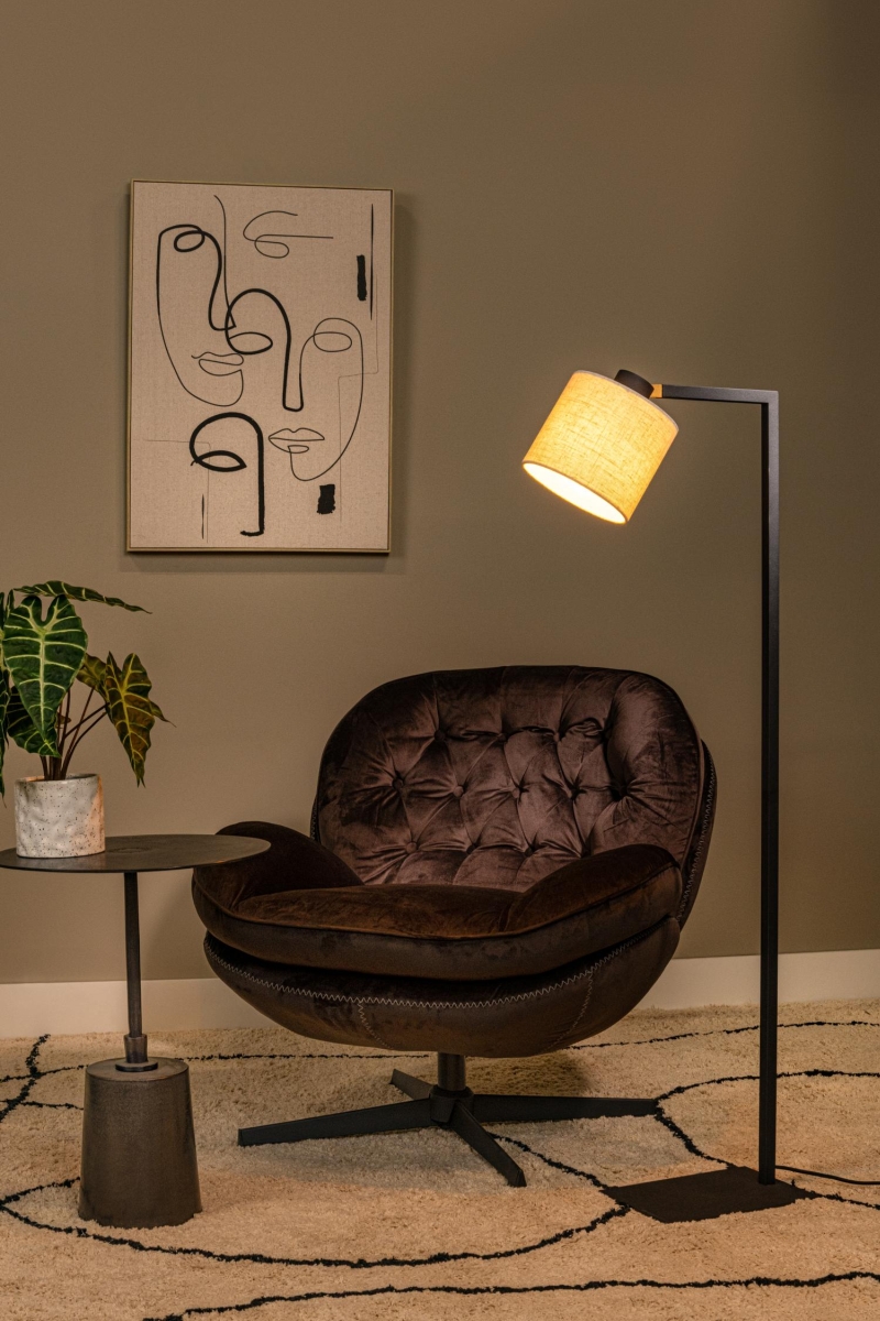 Lucide LESLEY - Floor lamp - 1xE27 - Black